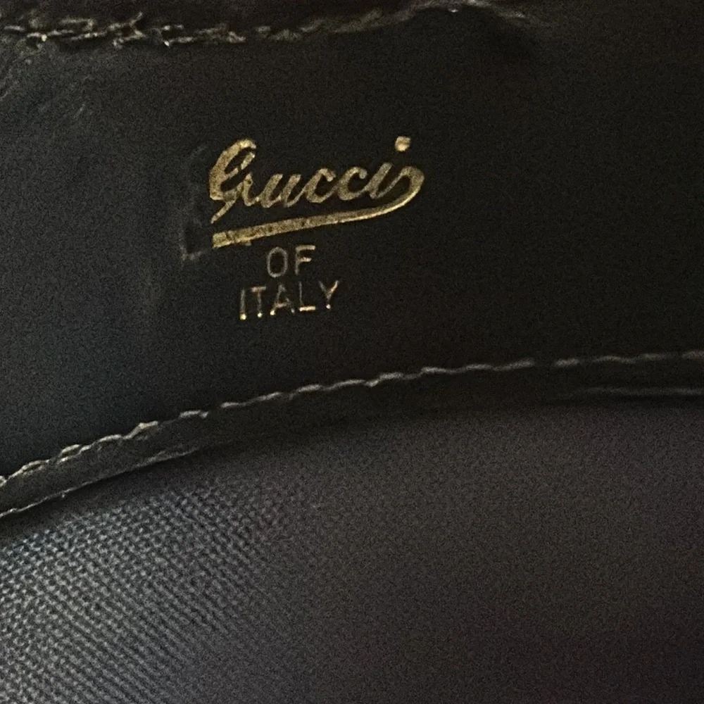 Gucci Beige and Blue Bag with Red Stripe